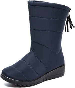 Women's Winter Snow Boots, Thermal Waterproof Boots For Women, Non Slip Mid Calf Boots