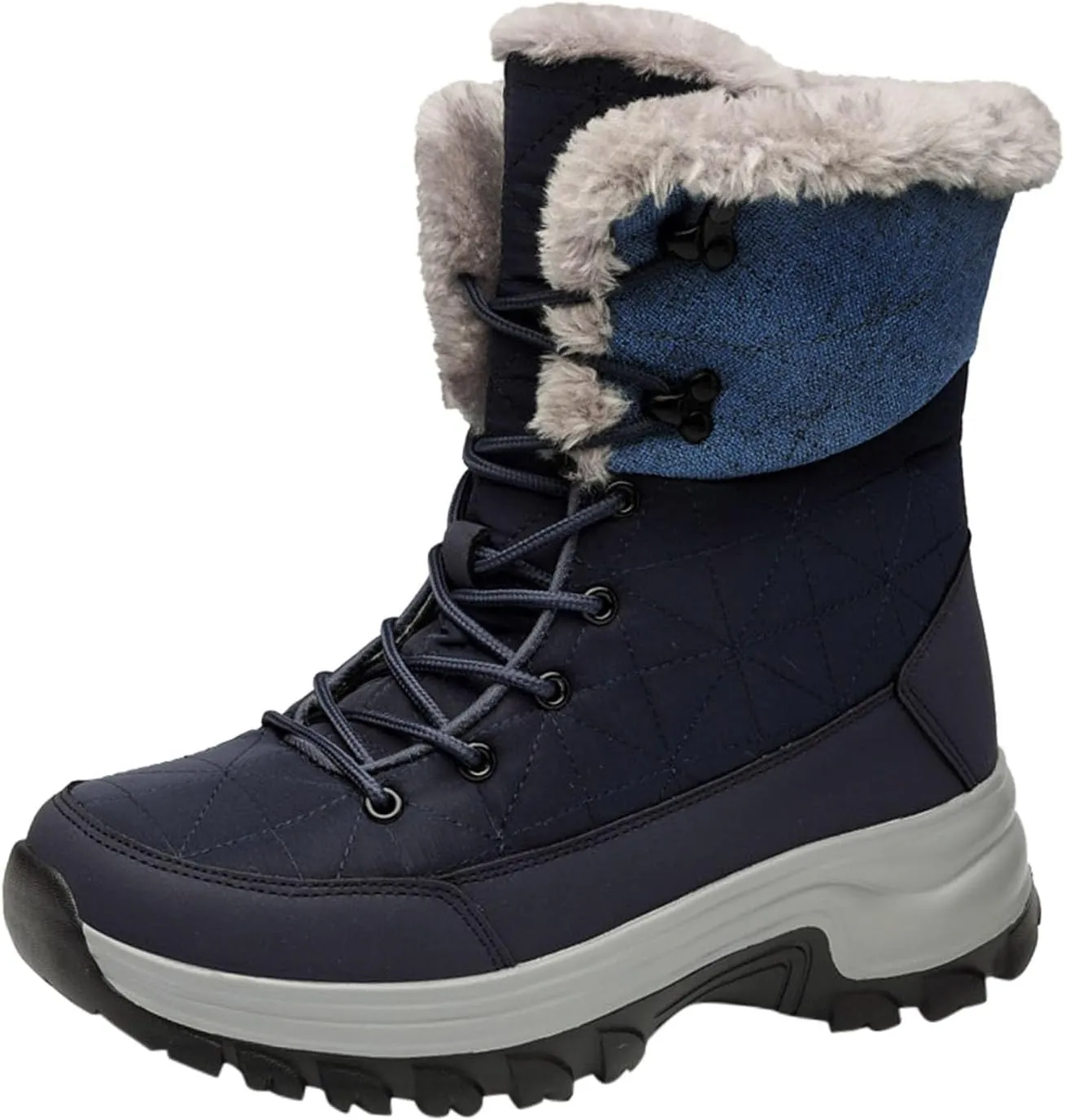 Women's Winter Snow Boots Waterproof Insulated Warm Fur Lined Ankle Booties Anti-Slip Slip On Walking Comfortable Outdoor