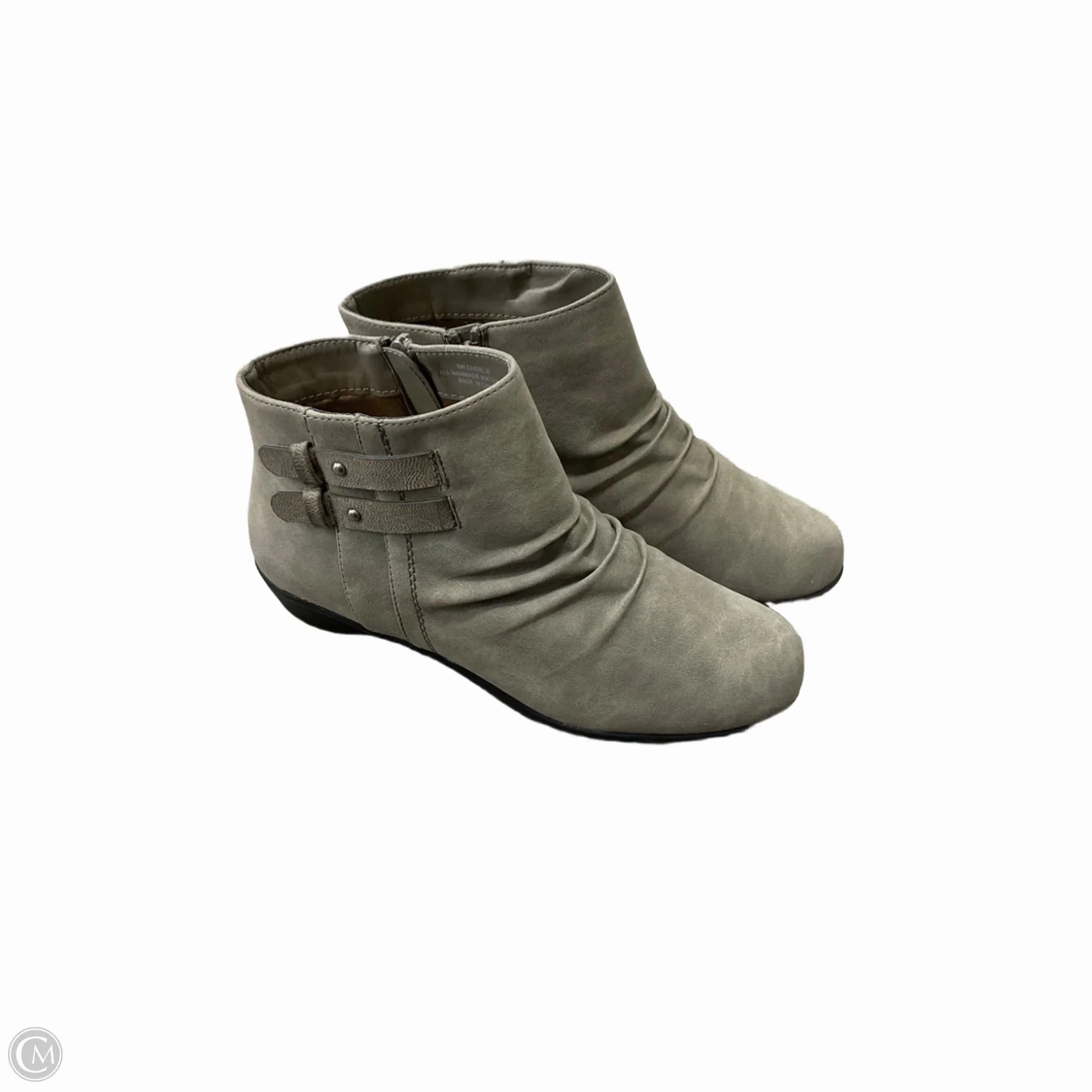 slip-resistant Stable Boots Ankle Flats By Solanz In Grey, Size: 8