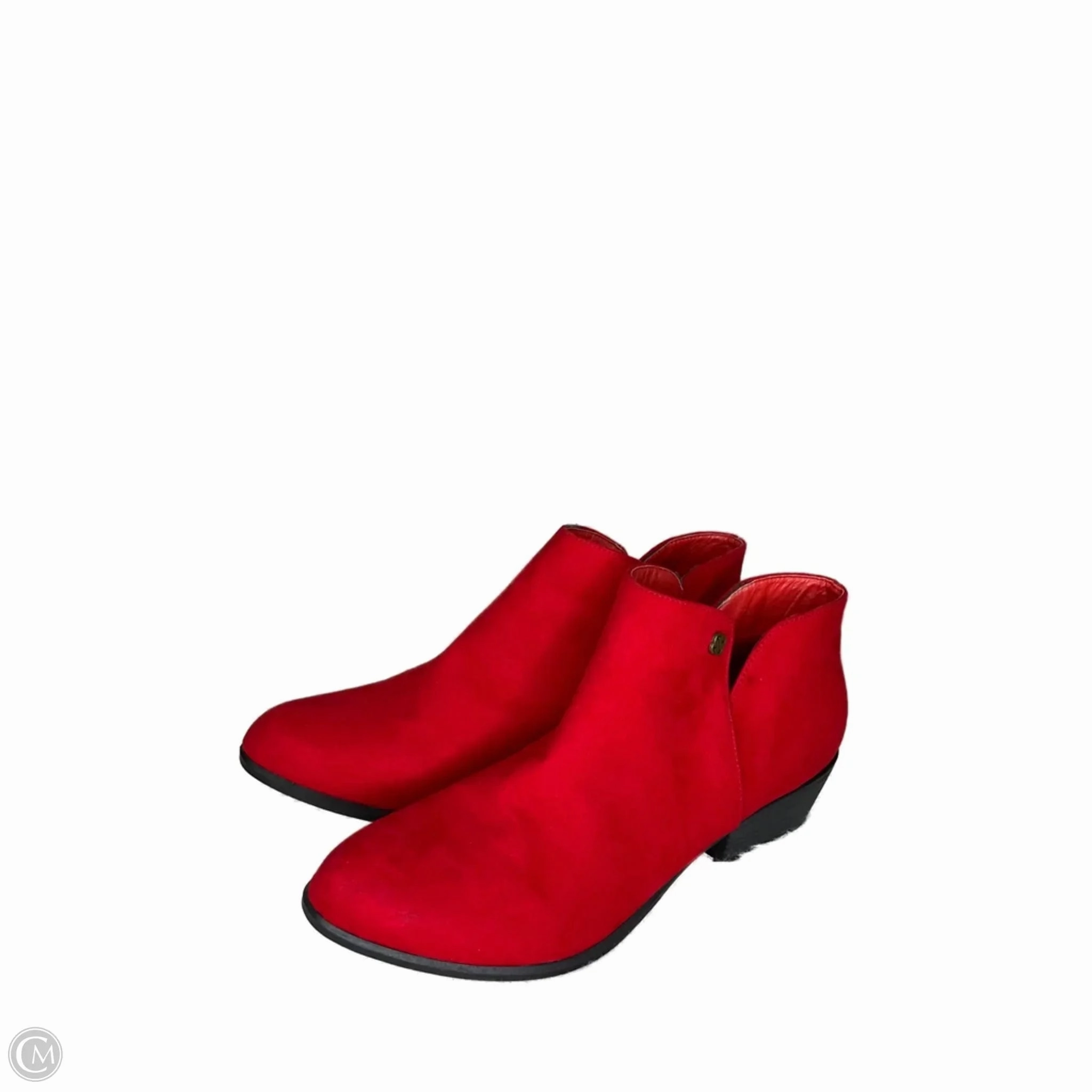 Padded Collar Lining Boots Ankle Heels By Daisy Fuentes In Red, Size: 10