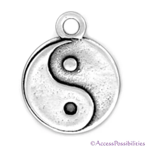 Yin Yang Sterling Silver Charm Pendant