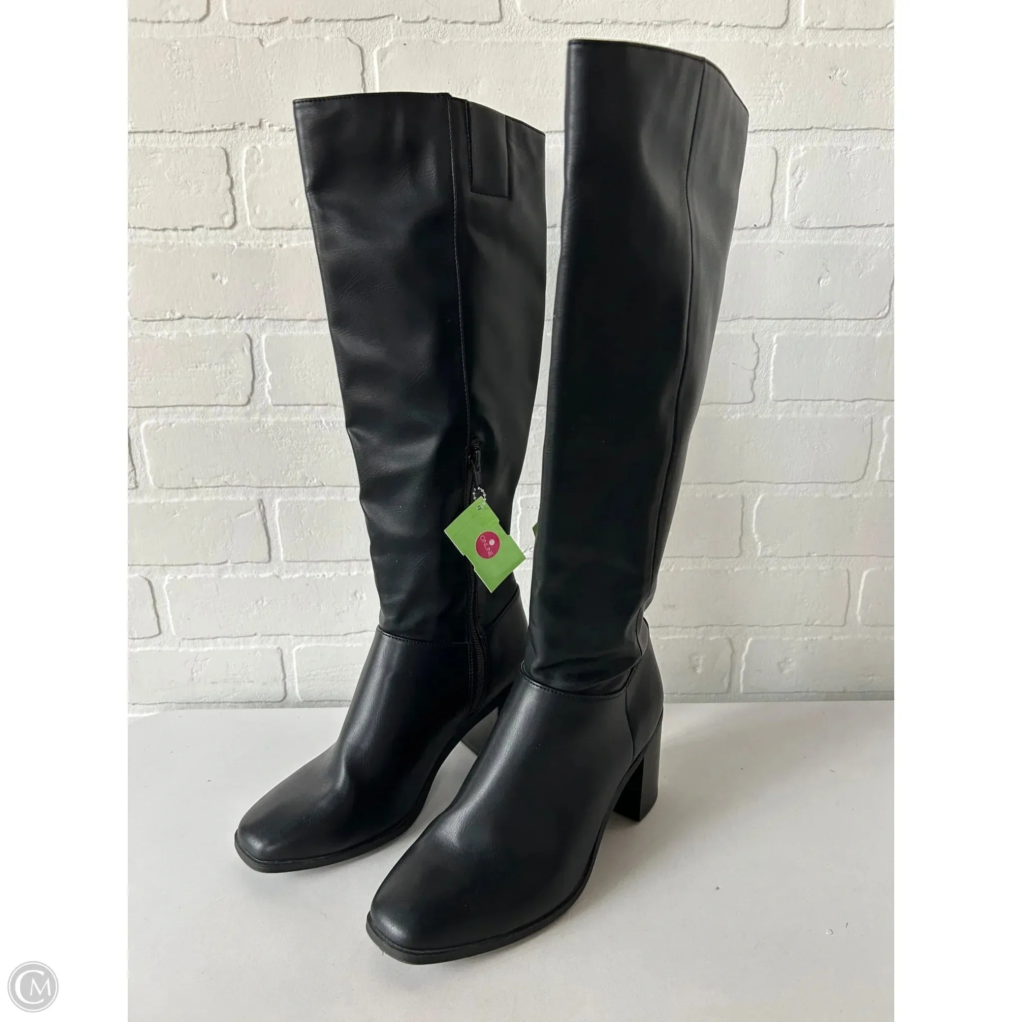 Boots Knee Heels By A New Day In Black, Size: 6 Fall Must-Have