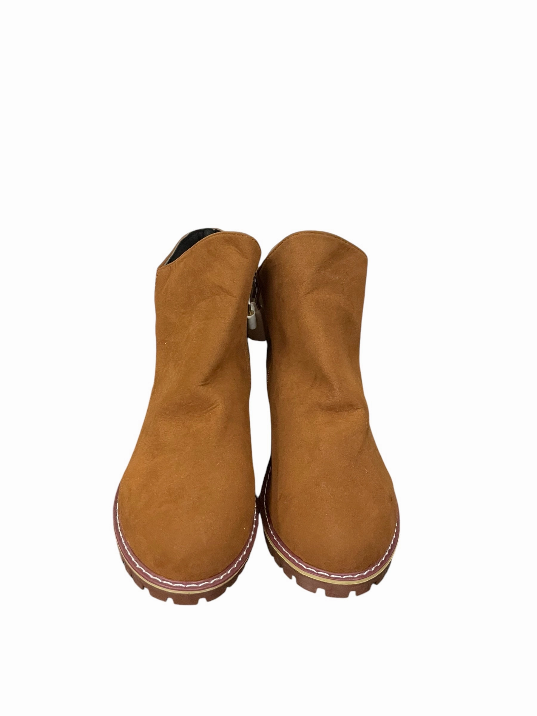 Boots Ankle Flats By Clothes Mentor In Brown, Size: 8.5 Anti microbial