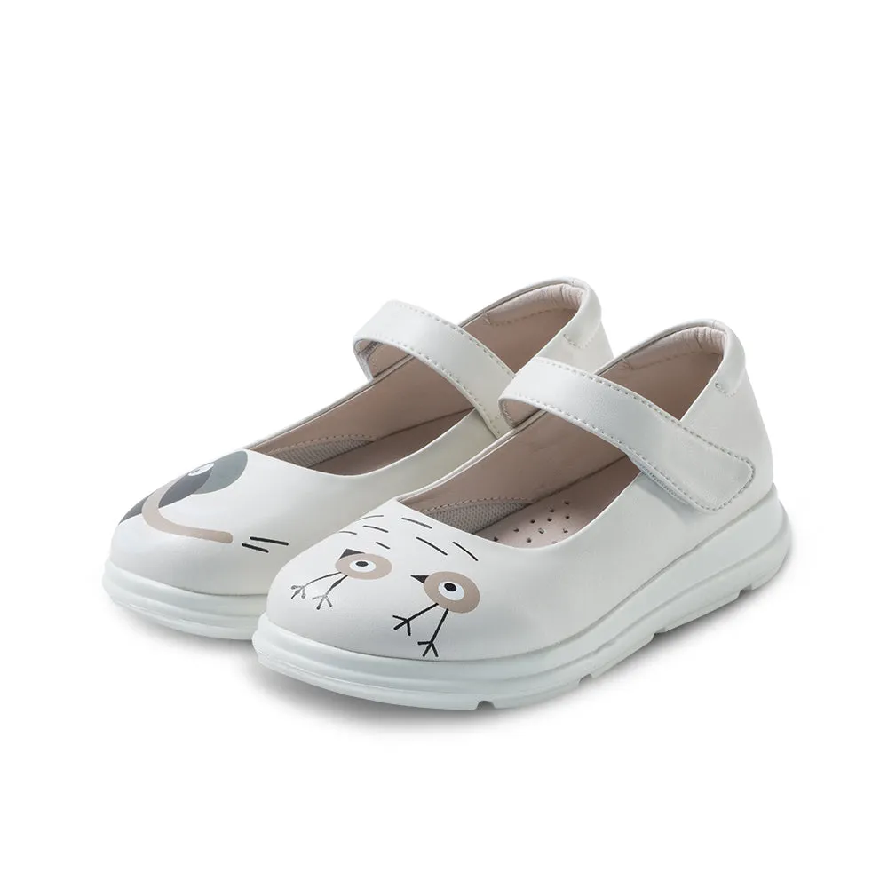 Zoo Animals Girls White Mary Jane Shoes